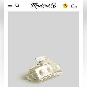 Madewell Pearl Studded Medium Claw Hair Clip
